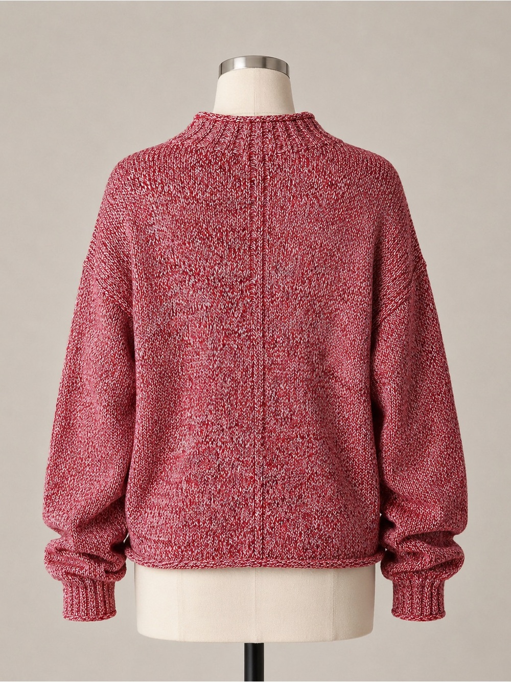 J. Crew Marled 2025 Rollneck in Red Navy Ivory Marl Sweater - Picture 4 of 7